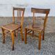 Set of 13 old art deco bistro chairs from the 1930s in light wood