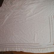 Drap ancien en lin ou métis à 2 rangées de jours avec retours