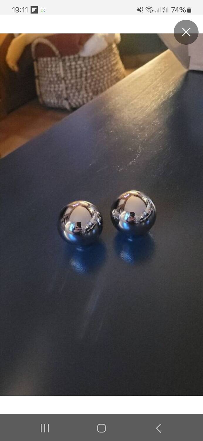 2 chrome brass furniture knobs