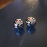 2 boutons de meuble en laiton chromé