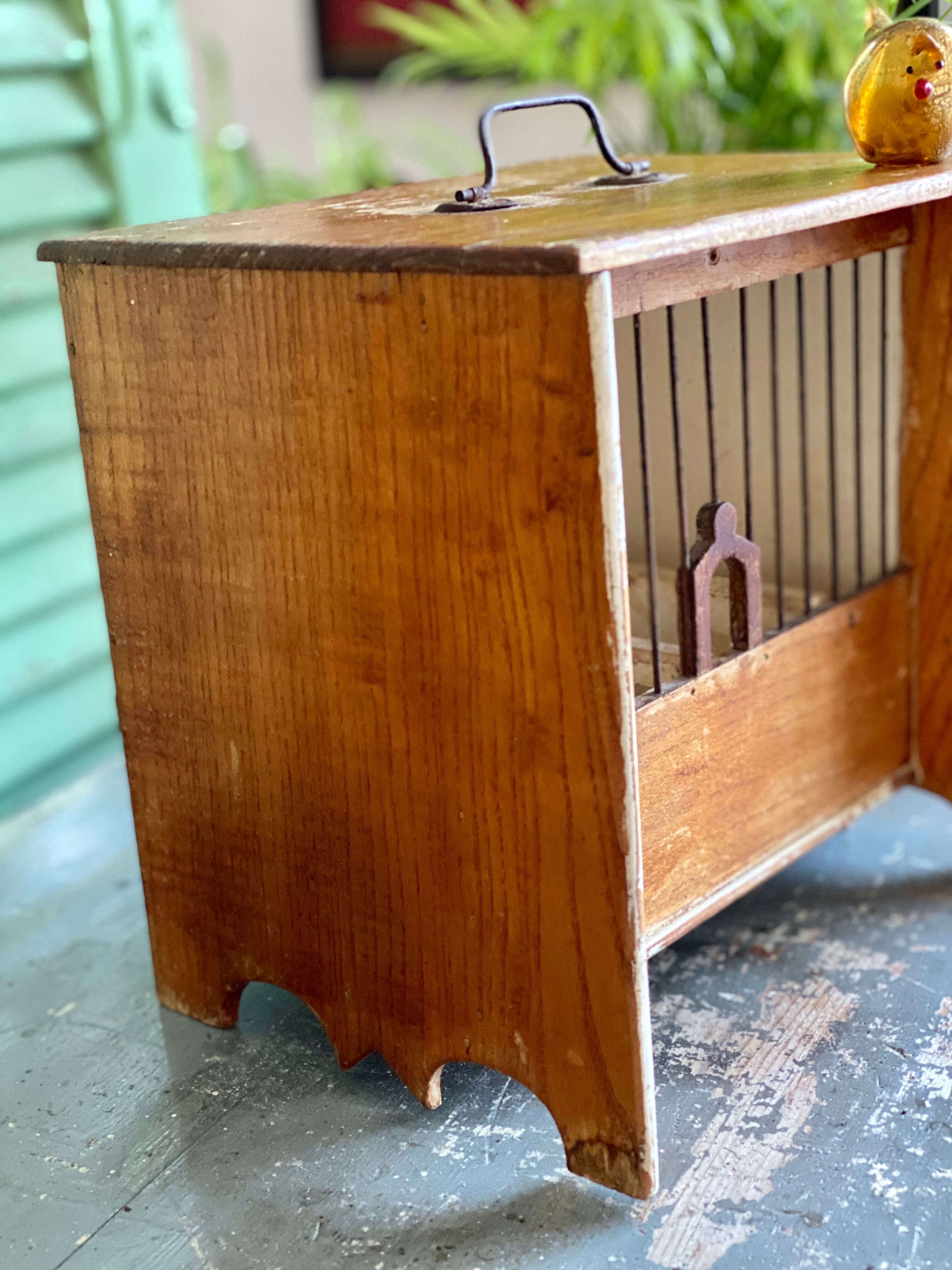 Wooden and steel bird cage