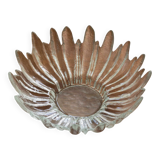 1970s brutalist art glass vessel 'Alaska' by Uno Westerberg for Pukeberg Sweden.