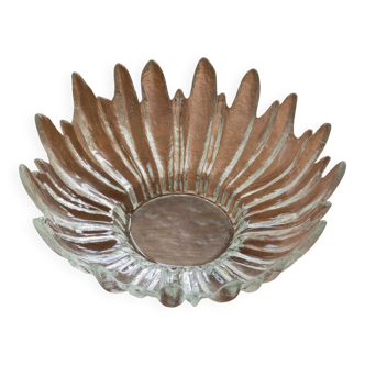 1970s brutalist art glass vessel 'Alaska' by Uno Westerberg for Pukeberg Sweden.