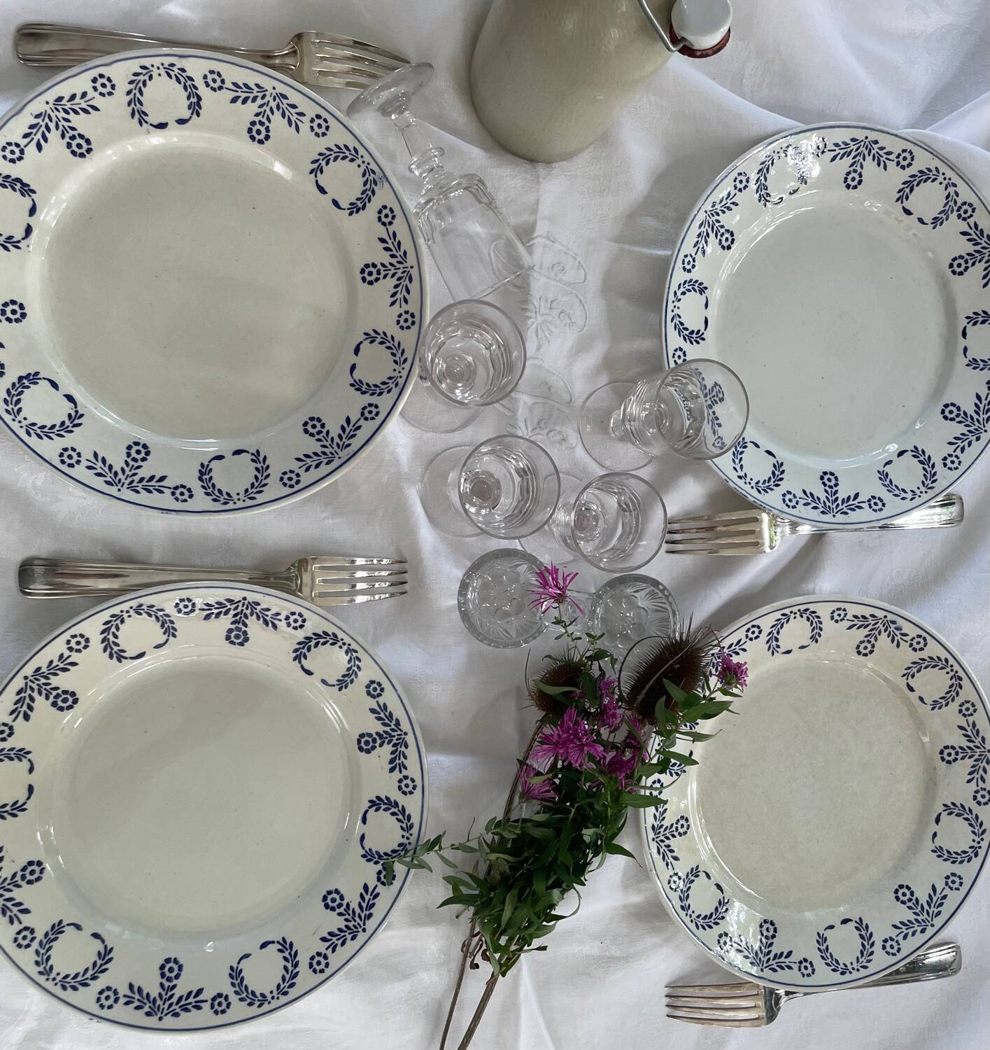 4 Luneville flat plates dating from 1890