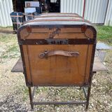 Old wooden travel trunk