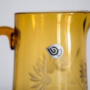Set of six mid-century glasses and yellow Murano pot, Europe, 1960s.
