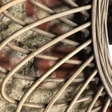 Natural braided rattan mirror diameter 58 cm