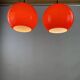 Pair of two cherry glass pendants by Peill & Putzler