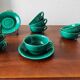 Set of 12 French coffee cups signed by Jean Pobéry in Art Deco style.