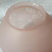 Sprat - frosted pink glass with pink flowers for chandelier lamp circa 1920