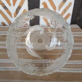 Flat crystal sandblast-cut compotier