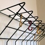 String metal wall mount coat, hat and umbrella rack, 1960s