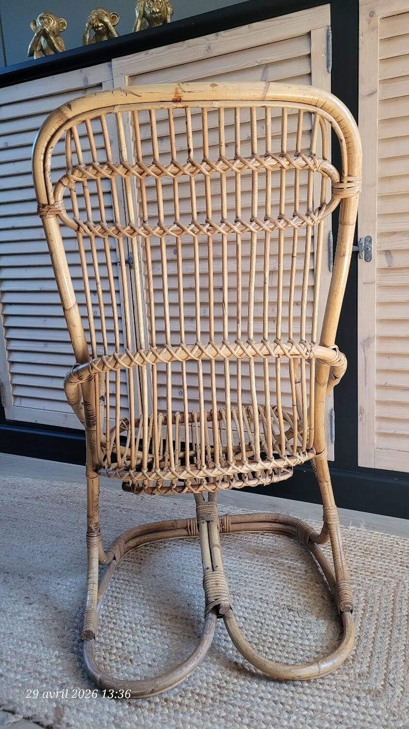 Vintage rattan armchair