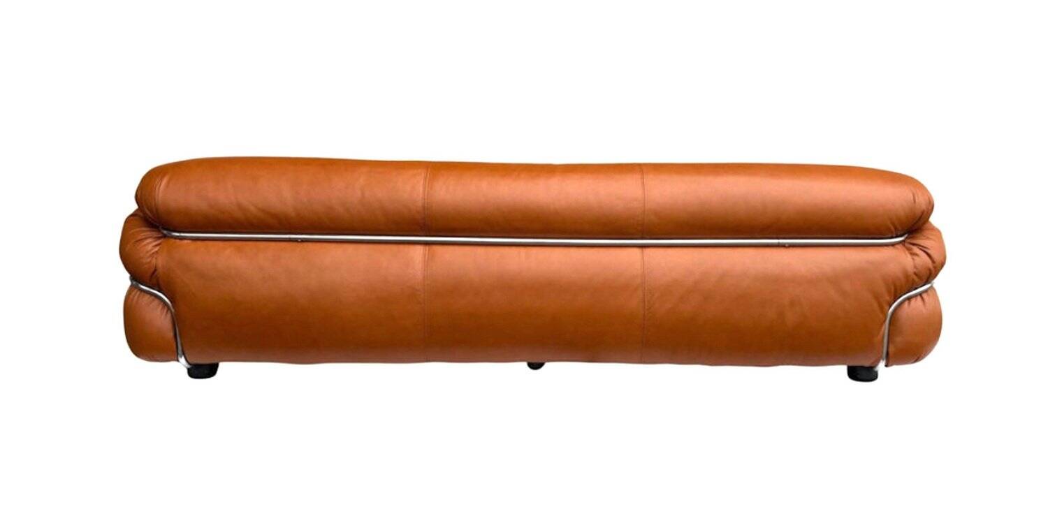 Sesann Leather Sofa by Gianfranco Frattini for Cassina, 1972