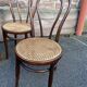 Set of 4 mismatched bistro chairs vintage curved wood