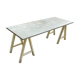 Table tréteaux, plateau zinc