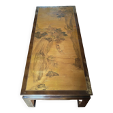Table basse laquée décor chinois magnifiquement peint