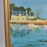 Oil on marine canvas