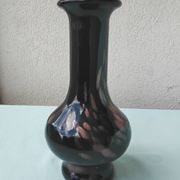 Black glitter glass vase
