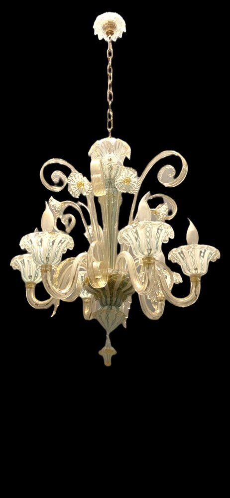 Venetian Murano Art Glass Chandelier from Venini