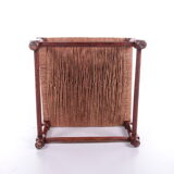 Vintage Brutalist stool or footstool made of jute rope, 1960s