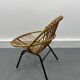 Chaise en Rotin et Métal de Rohé Noordwolde, Pays-Bas, 1950s