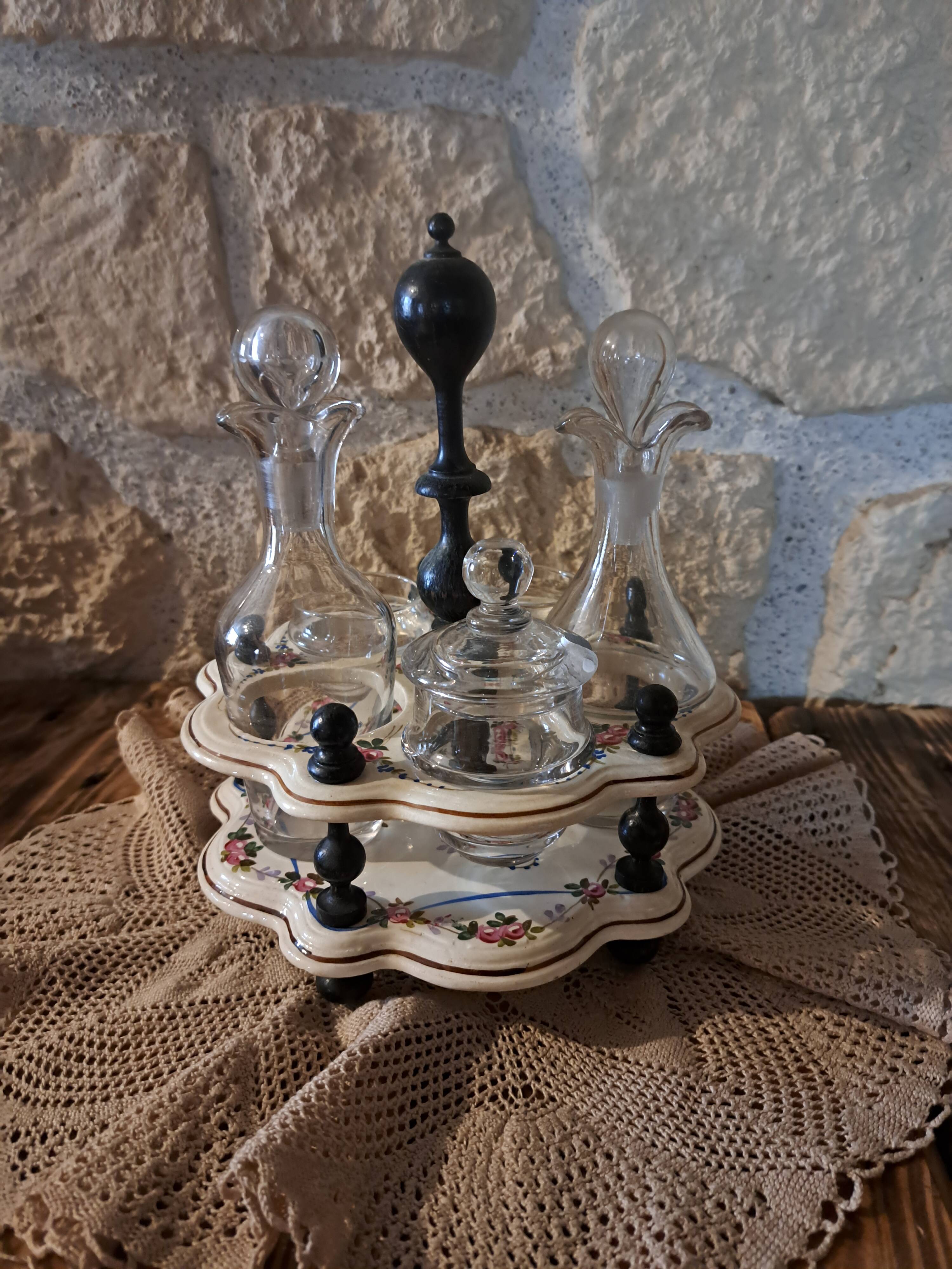 servant oil maker vinegar maker salt pepper shaker mustard pot Napoleon in Salins earthenware