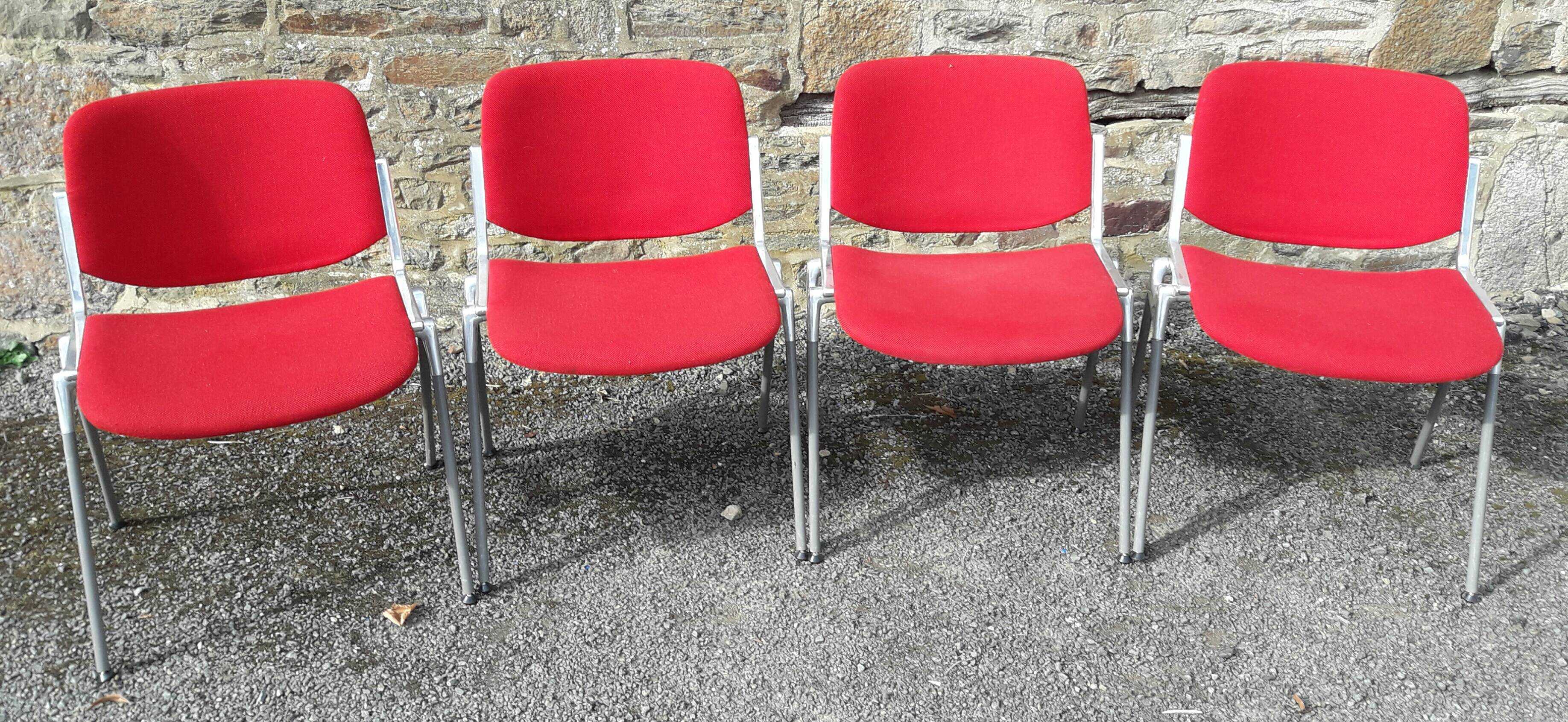 Set of 4 DSC 106 chairs by Giancarlo Piretti for Castelli