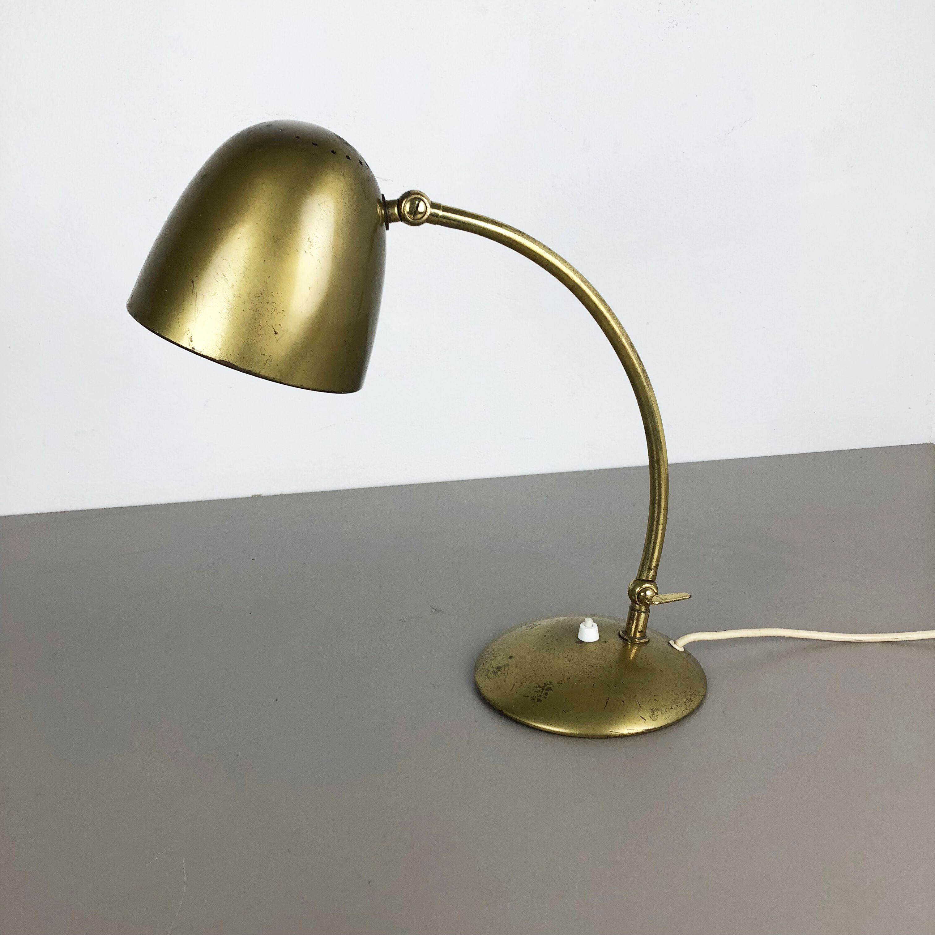 Original modernist brass metal table light made by Cosack attributed, Germany