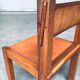 Elm and Cognac Leather Dining Room Chairs Set in the style of Pierre Chapo, Italy, 1960s, Set of 4