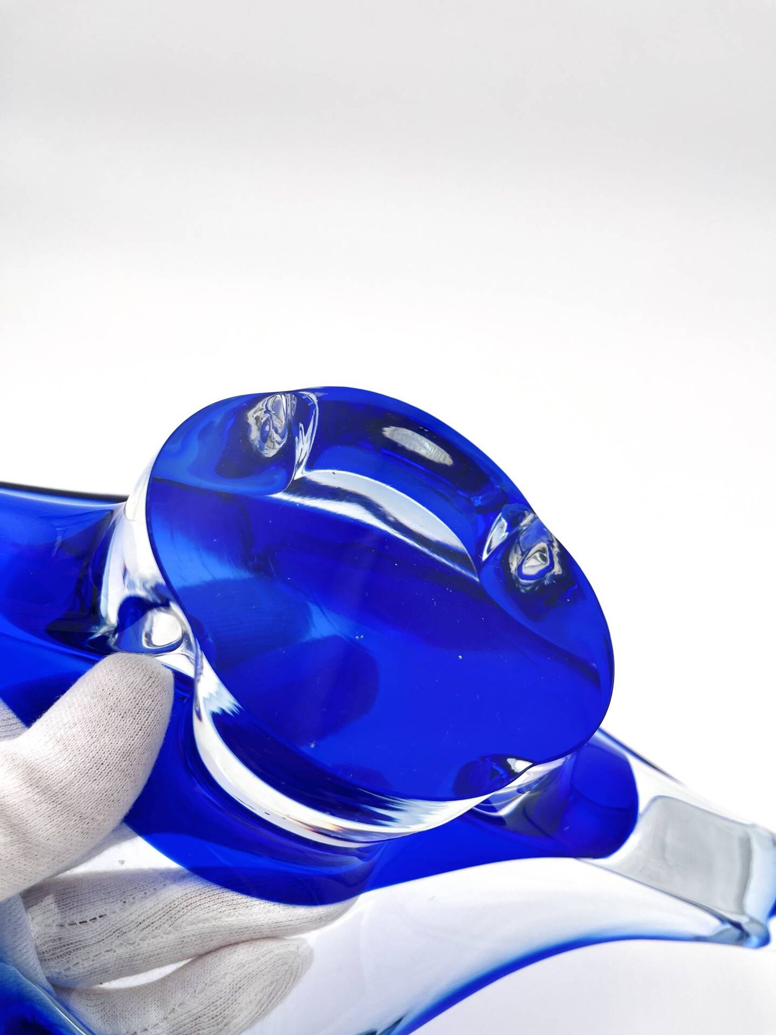 Lot vase and bowl - Josef Hospodka Chribska - Blue Sommerso - 1960