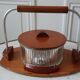 30s art deco box in glass and beech wood