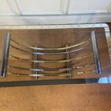 Gold and chrome metal coffee table, Belgo Chrom, 1970s