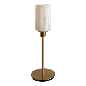 Vintage textured opaline straight lamp with a golden foot