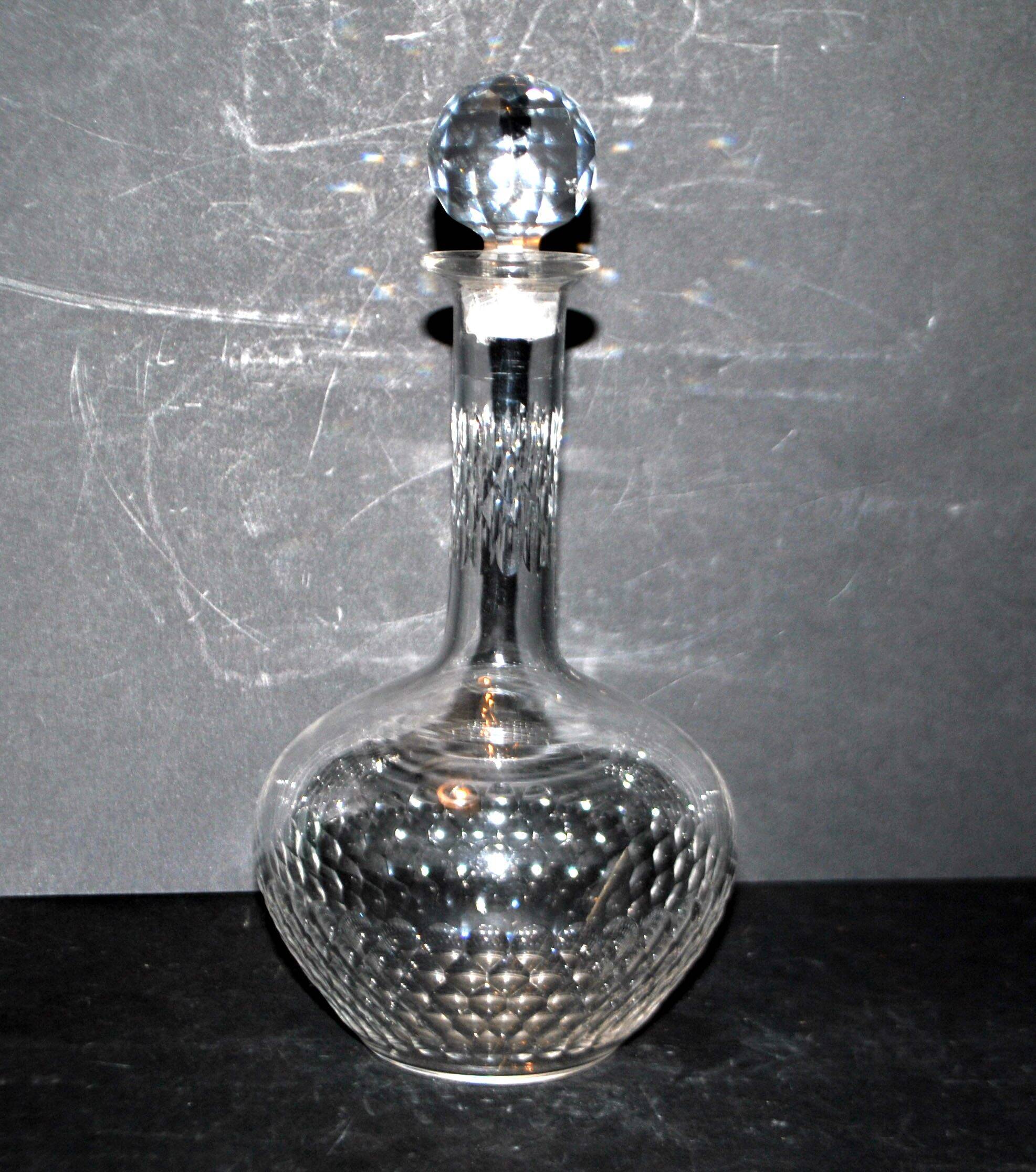 Antique Baccarat tortoiseshell cut crystal liqueur carafe H18cm 1900