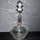 Antique Baccarat tortoiseshell cut crystal liqueur carafe H18cm 1900