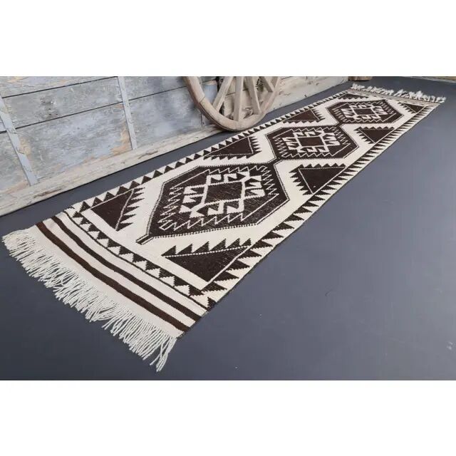 1970s Natural Turkish Hand-Knotted Runner 96x358