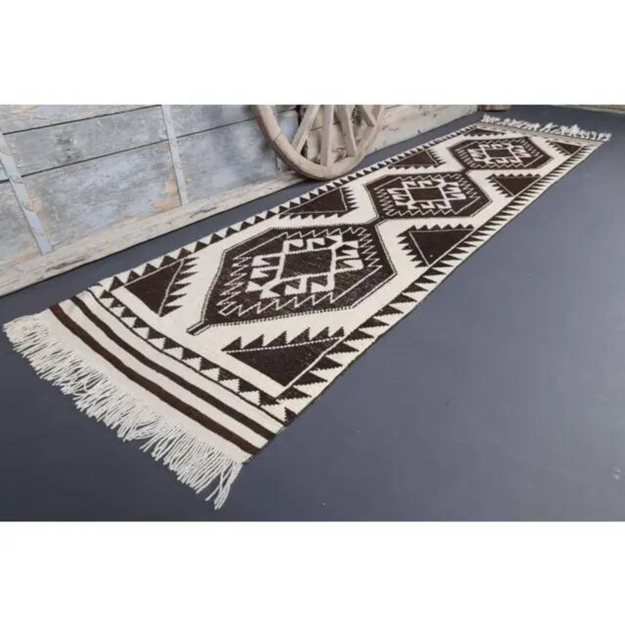 1970s Natural Turkish Hand-Knotted Runner 96x358