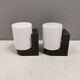 A set of vintage Wall Lamps in ABS Plastic and White Glass, Finland 1980s