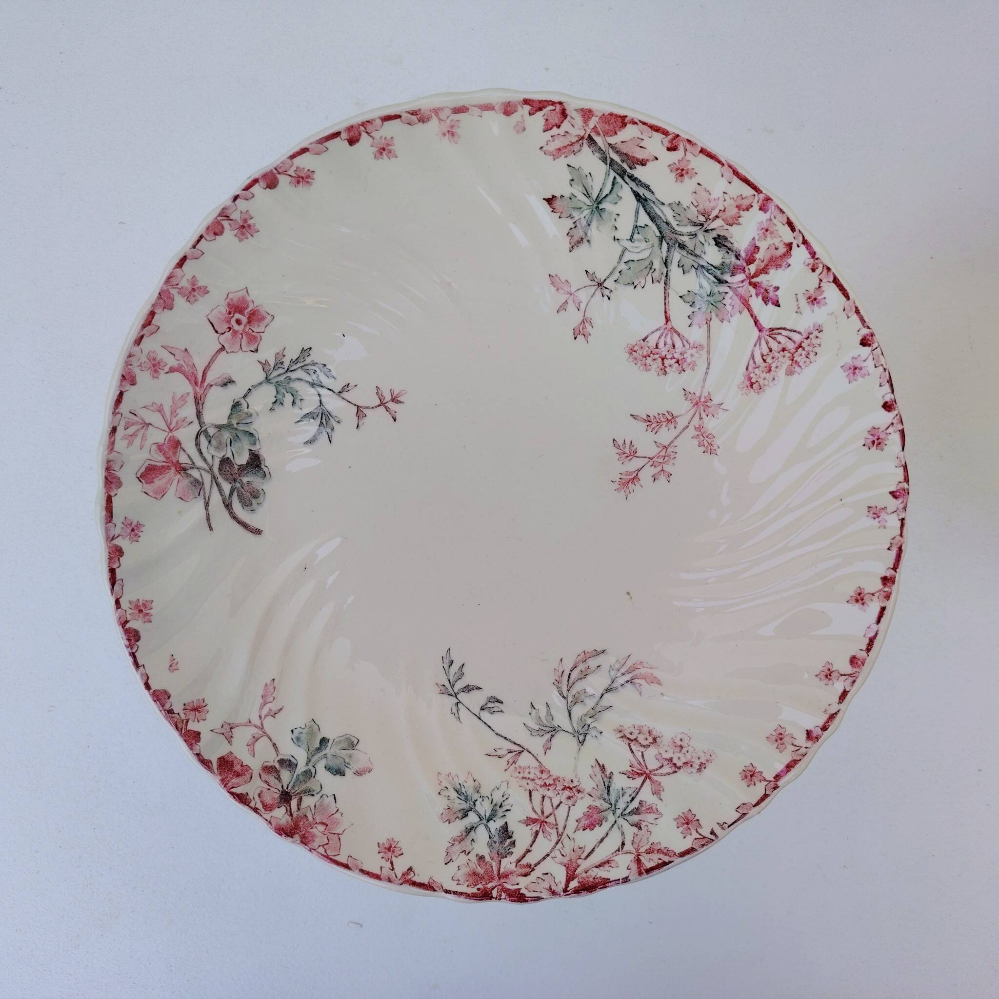 Paire de compotiers, faïence Longwy, modèle été