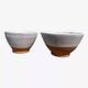 Duo of white ceramic pottery bowls wabi sabi