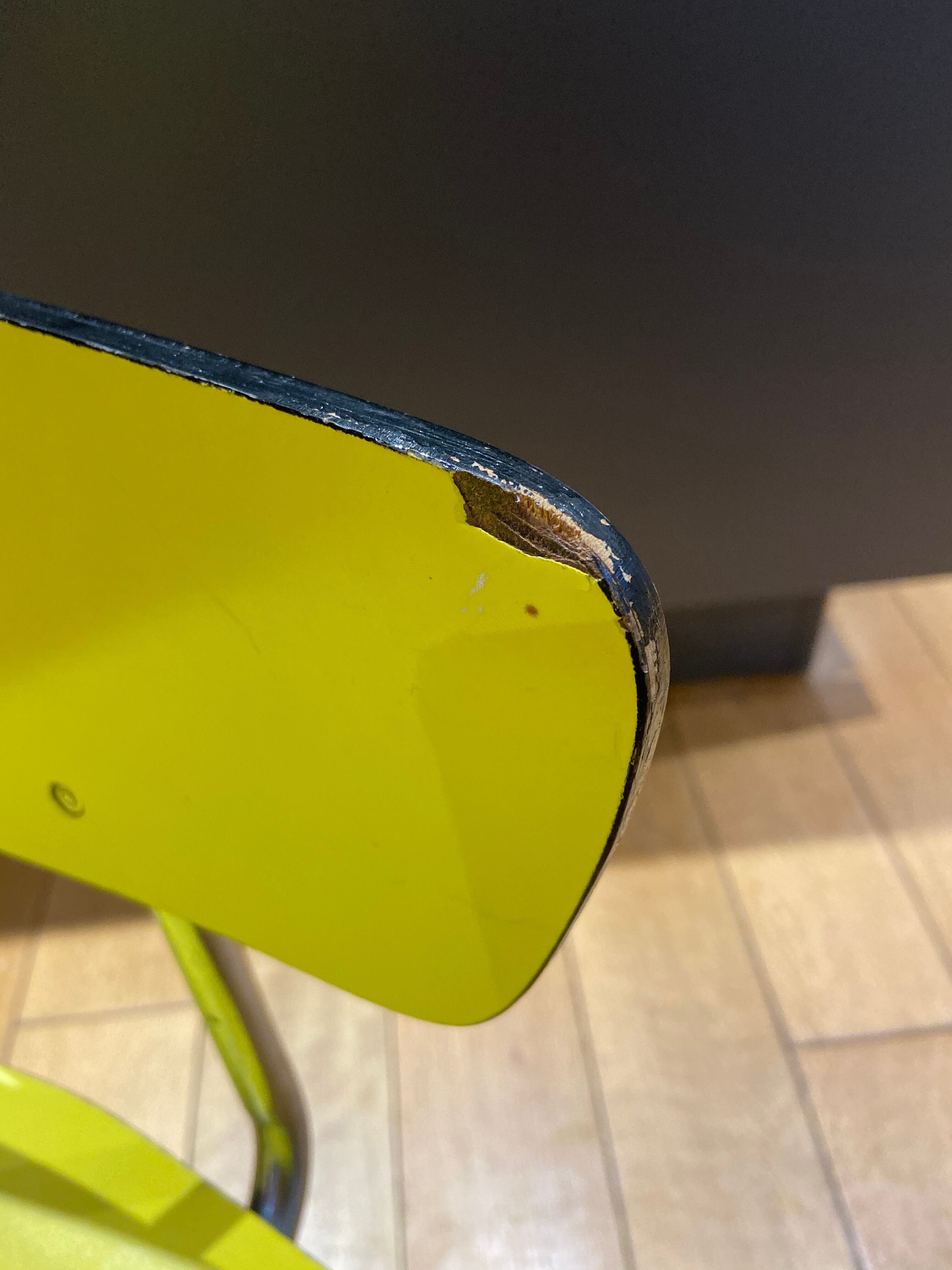 Yellow chair in child formica