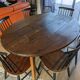 Oval solid wood farmhouse table