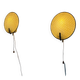 Pair of green plexiglass and gold metal wall lights by Erco, 1950s, Germany.