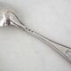 Serving spoon, silver, 18th century, straight thread pattern.