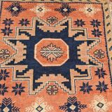 Old square shirvan rug, 1950s vintage