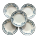 5 assiettes creuses Terre de Fer modèle Guadeloupe Debray bleu