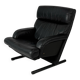 chaises postmodernes en cuir noir, années 1980