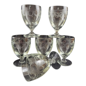 6 verres à vin en cristal