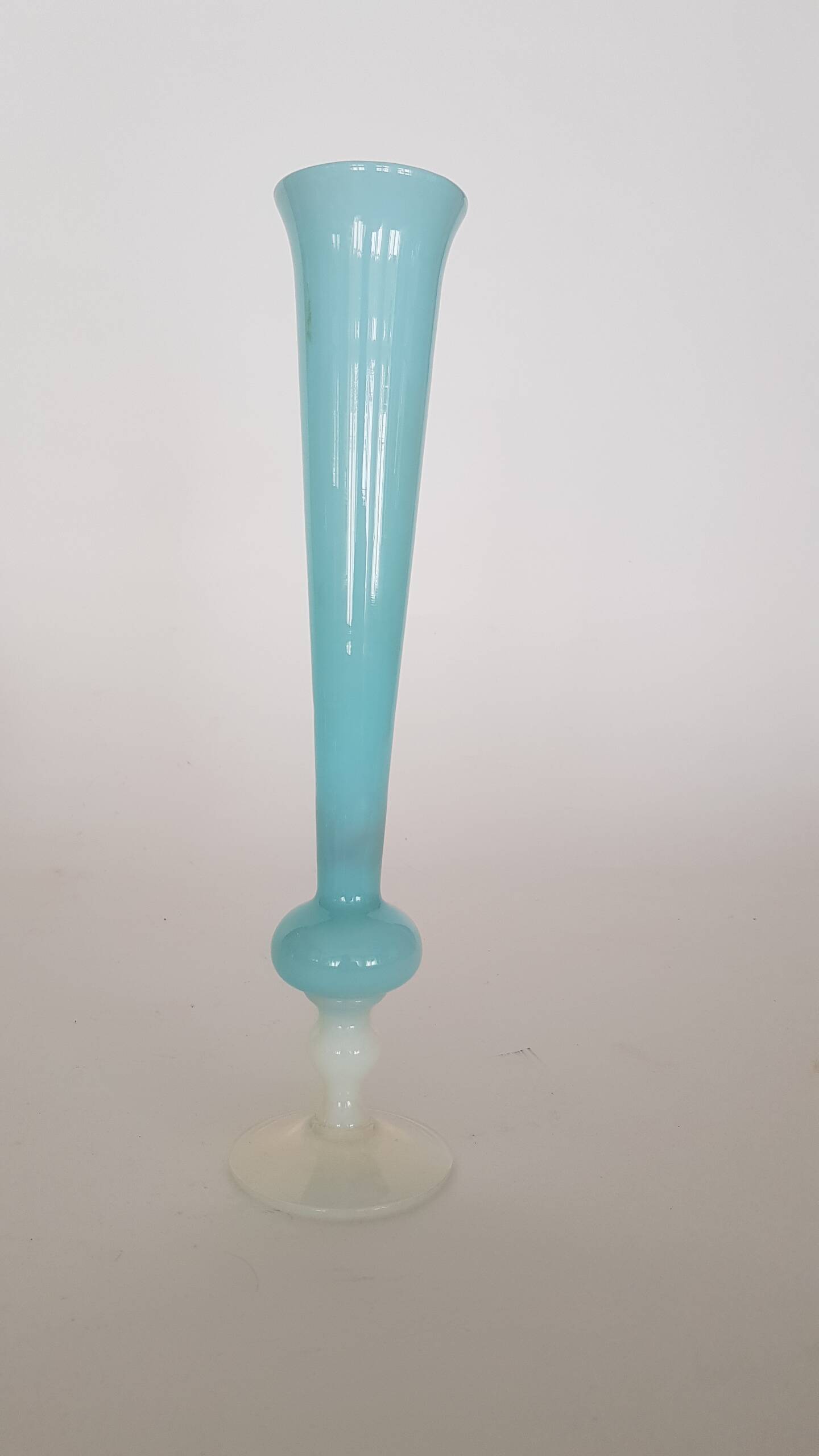 Blue and white opaline soliflore vase